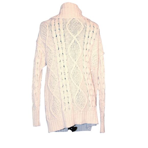 Free People Driftwood Cable Sweater Ivory Knit Half Zip Oversized Women’s XS - Picture 3 of 4